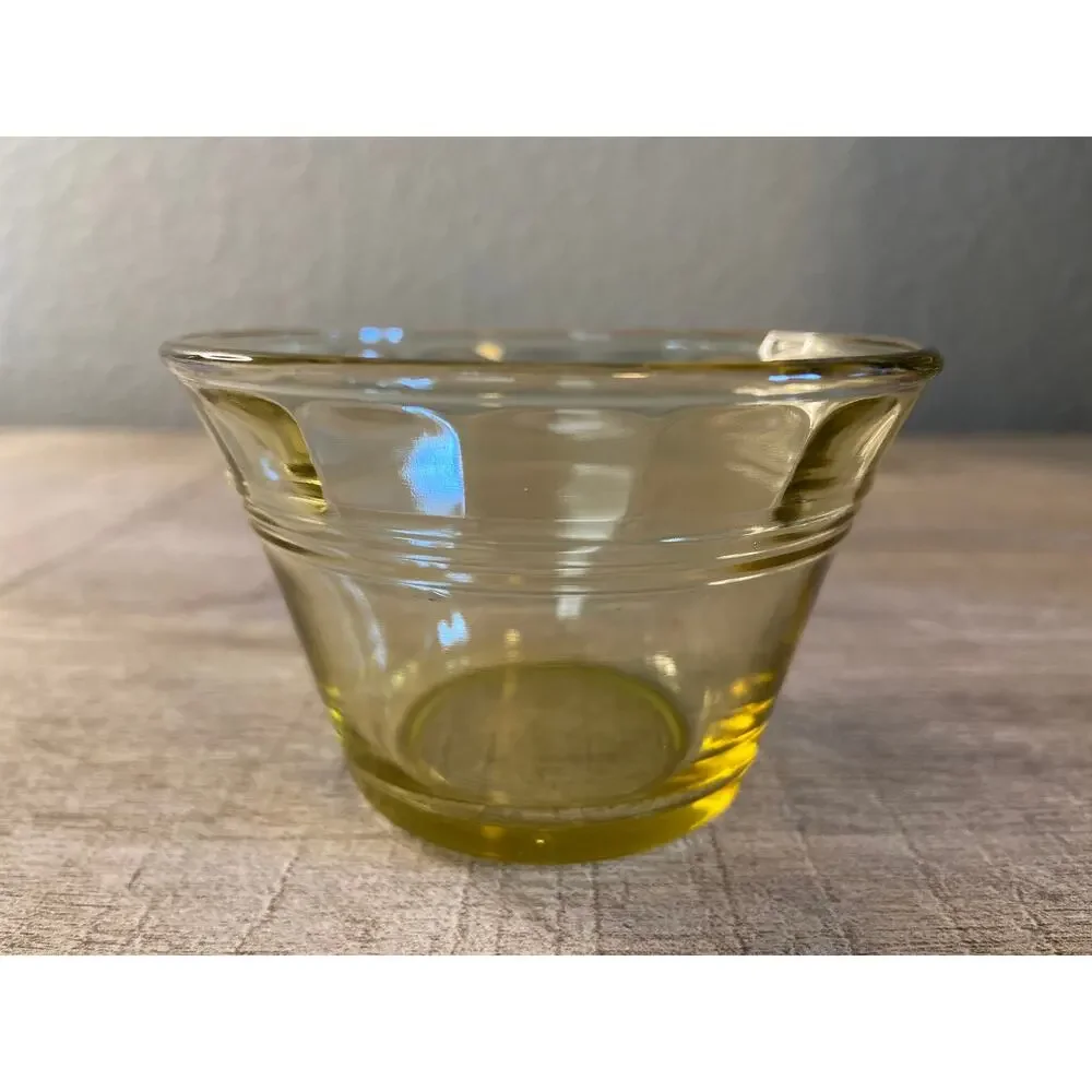 Vintage Four Yellow Glass Custard Cups Dessert Cups Ramekins Made in Mexico